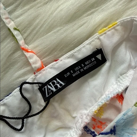 Zara Embroidered Crop Top Size S - Picture 6 of 10